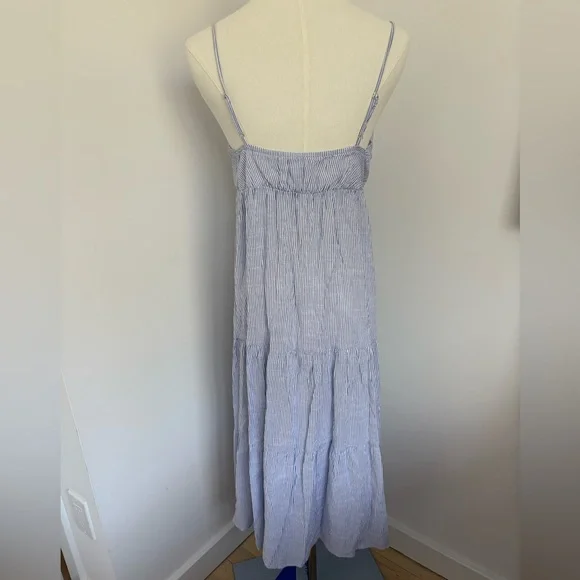 Aqua Bloomingdales Blue and White Striped Maxi Dress - Picture 3 of 5